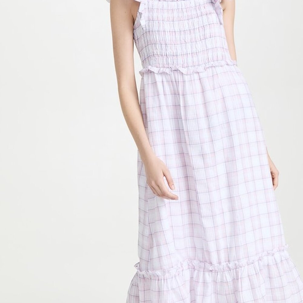 English Factory Plaid Midi Dress with Ruffles - NWOT, Excellent Condition - Picture 5 of 6